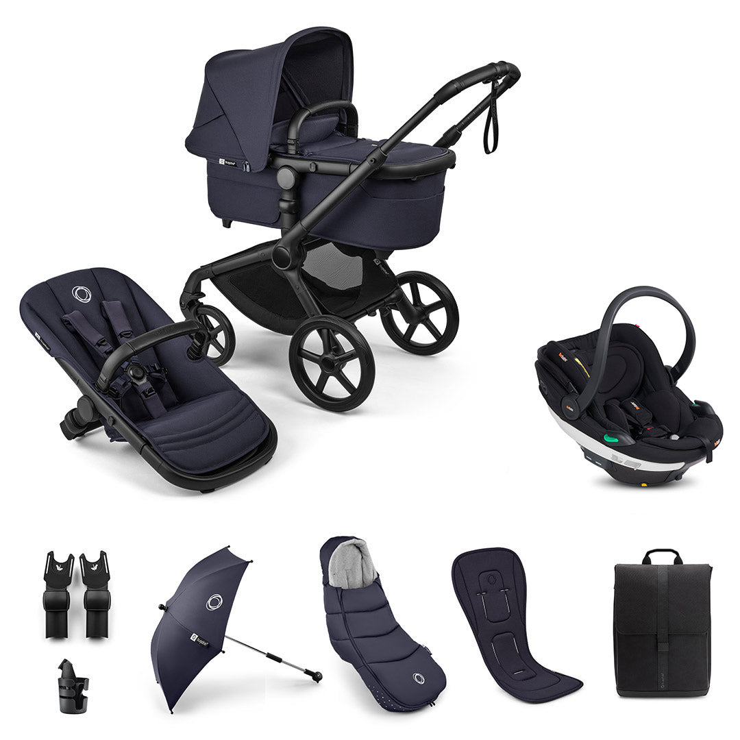 Bugaboo Fox 5 Renew Ultimate + BeSafe Go Beyond Travel System-Travel Systems-Deep Indigo-No Base | Natural Baby Shower