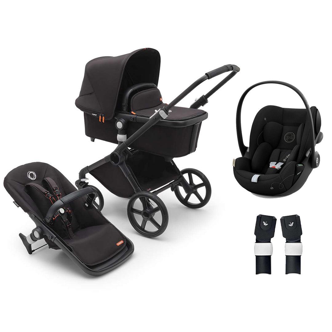 Bugaboo Fox Cub Complete Pushchair + Cloud G Travel System - Midnight Black-Travel Systems-Midnight Black-No Base | Natural Baby Shower