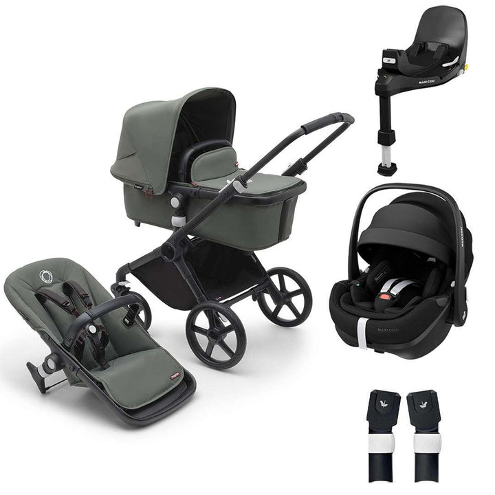 Bugaboo Fox Cub Complete Pushchair + Maxi Cosi 360 Travel System - Forest Green-Travel Systems-Forest Green-FamilyFix 360 Pro Base | Natural Baby Shower