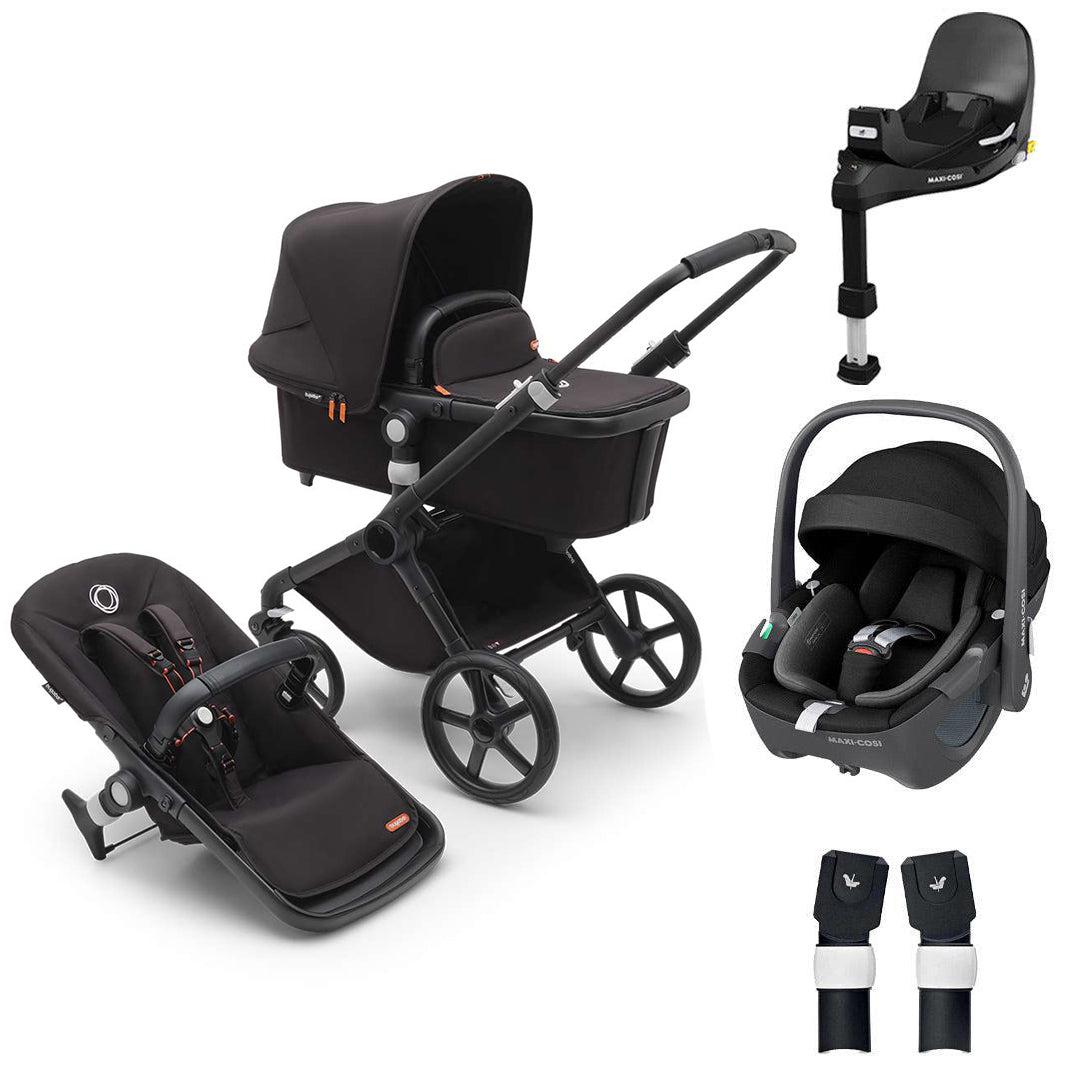 Bugaboo Fox Cub Complete Pushchair + Maxi Cosi 360 Travel System - Midnight Black-Travel Systems-Midnight Black-FamilyFix 360 Pro Base | Natural Baby Shower