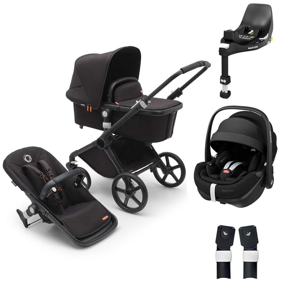 Bugaboo Fox Cub Complete Pushchair + Maxi Cosi 360 Travel System - Midnight Black-Travel Systems-Midnight Black-FamilyFix 360 Pro Base | Natural Baby Shower