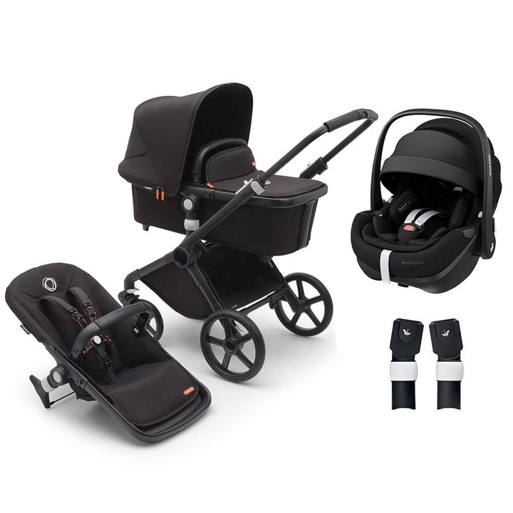 Bugaboo Fox Cub Complete Pushchair + Maxi Cosi 360 Travel System - Midnight Black-Travel Systems-Midnight Black-No Base | Natural Baby Shower