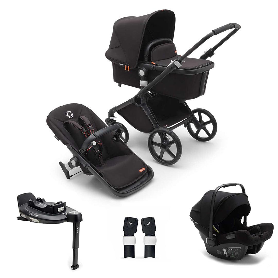 Bugaboo Fox Cub Complete Pushchair + Turtle Travel System - Midnight Black-Travel Systems-Midnight Black-No Base | Natural Baby Shower