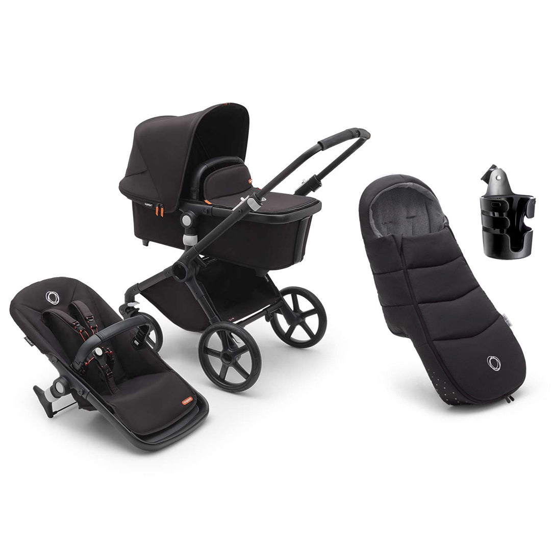 Bugaboo Fox Cub Essential Bundle - Midnight Black-Stroller Bundles-Midnight Black- | Natural Baby Shower