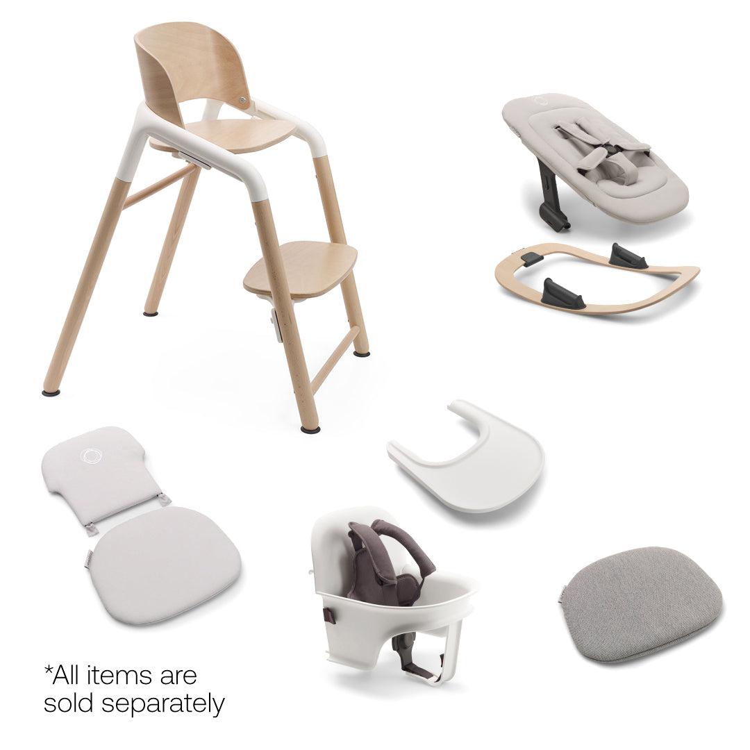 Bugaboo Giraffe Highchair - Wood/White-Highchairs- | Natural Baby Shower