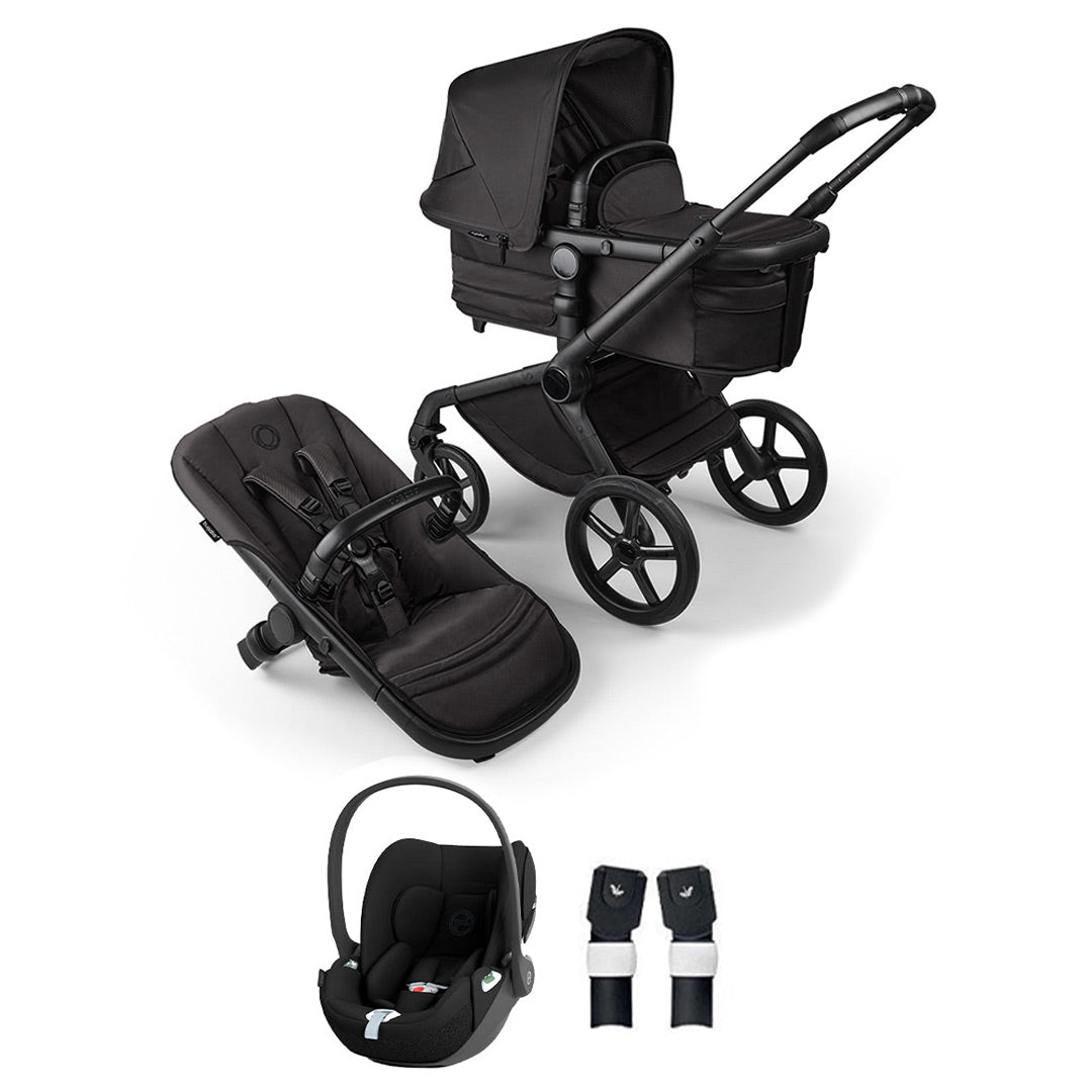 Bugaboo Noir Limited Edition Fox 5 + Cloud T Travel System - Black Moonlight-Travel Systems- | Natural Baby Shower