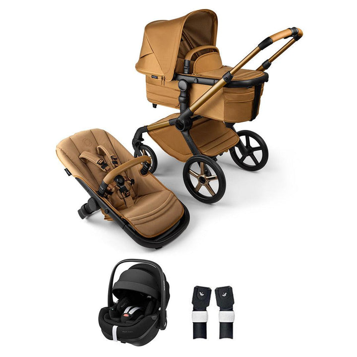 Bugaboo Noir Limited Edition Fox 5 + Pebble 360 Pro Travel System - Amber Glow-Travel Systems- | Natural Baby Shower