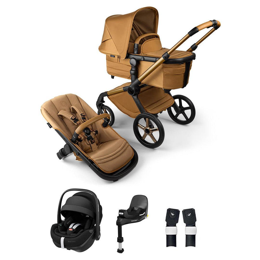 Bugaboo Noir Limited Edition Fox 5 + Pebble 360 Pro Travel System - Amber Glow-Travel Systems- | Natural Baby Shower