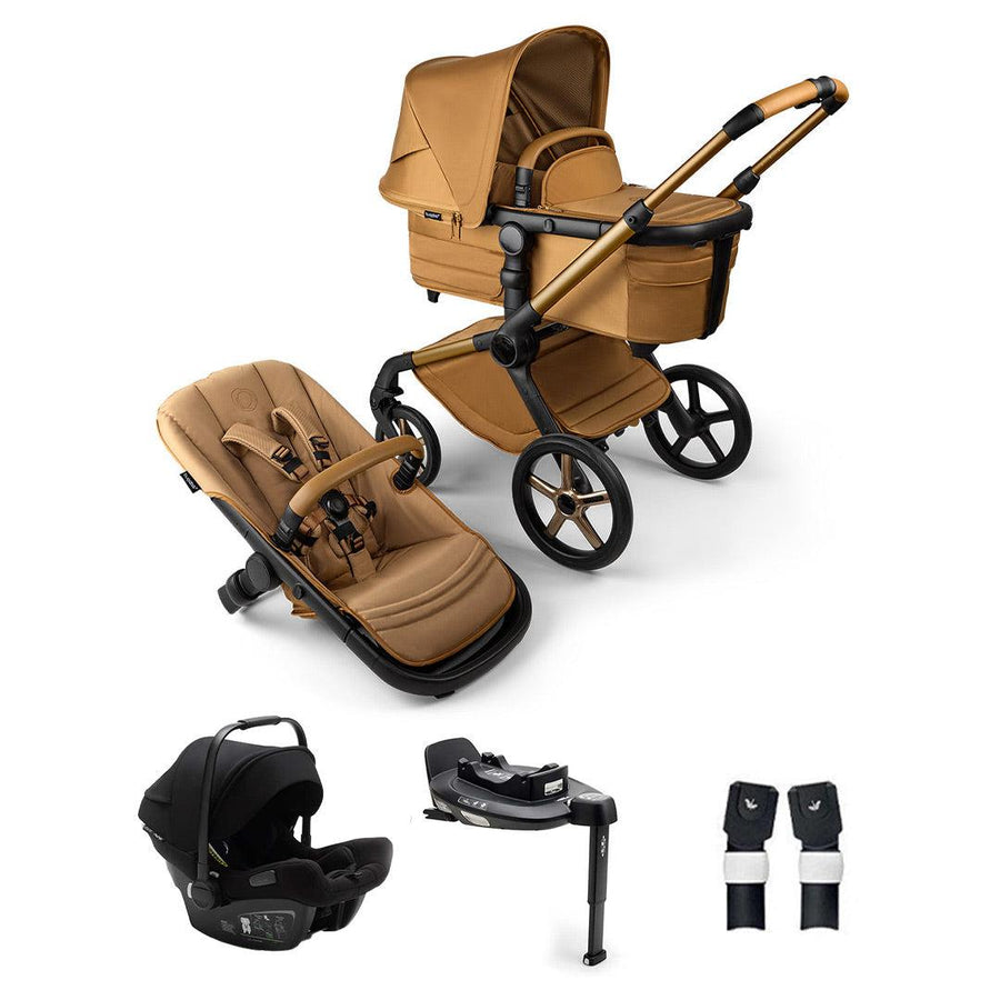 Bugaboo Limited Edition Noir Fox 5 + Turtle Travel System - Amber Glow-Travel Systems-Amber Glow-No Base | Natural Baby Shower