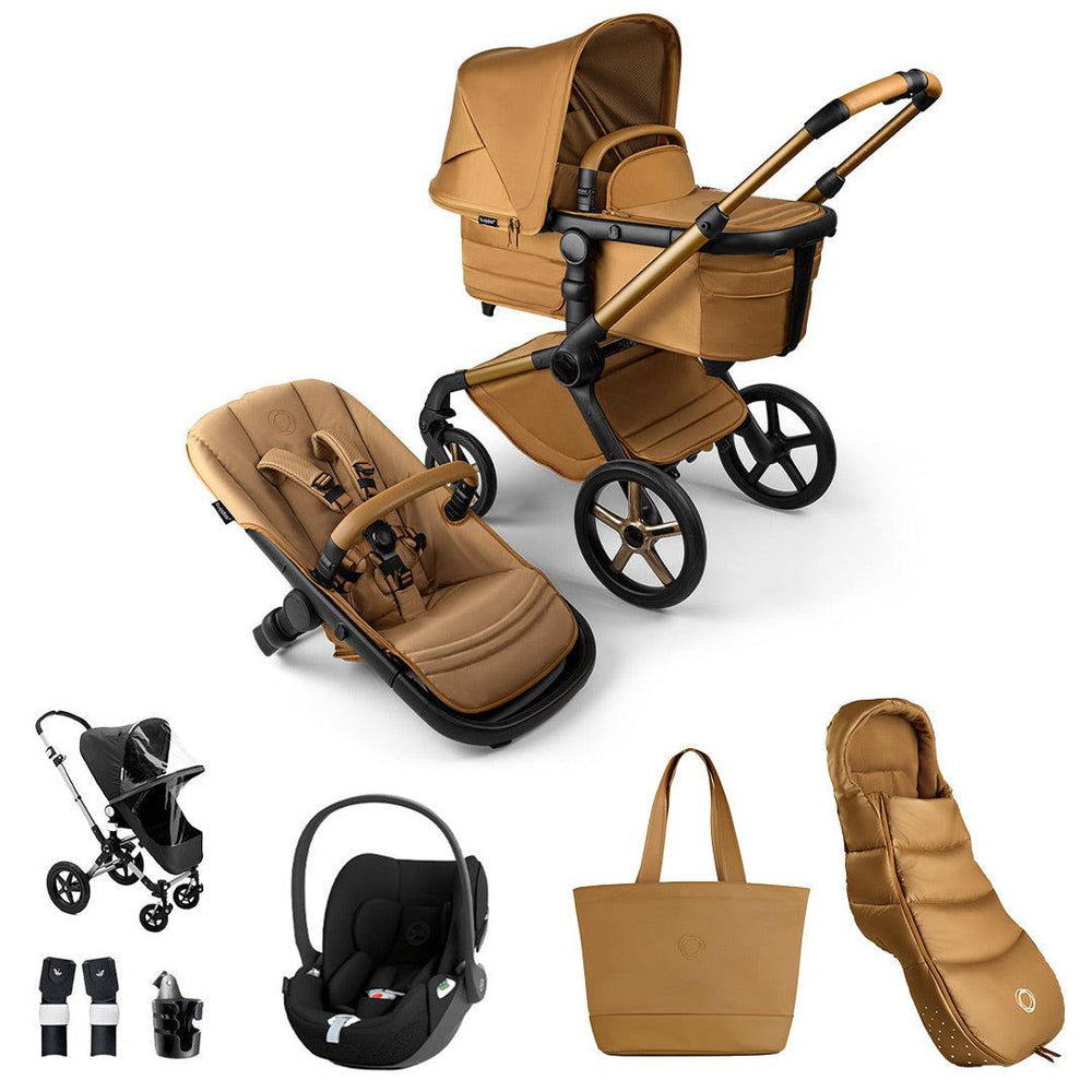 Bugaboo Limited Edition Noir Fox 5 + Cloud T Ultimate Travel System - Amber Glow-Travel Systems-Amber Glow-No Base | Natural Baby Shower