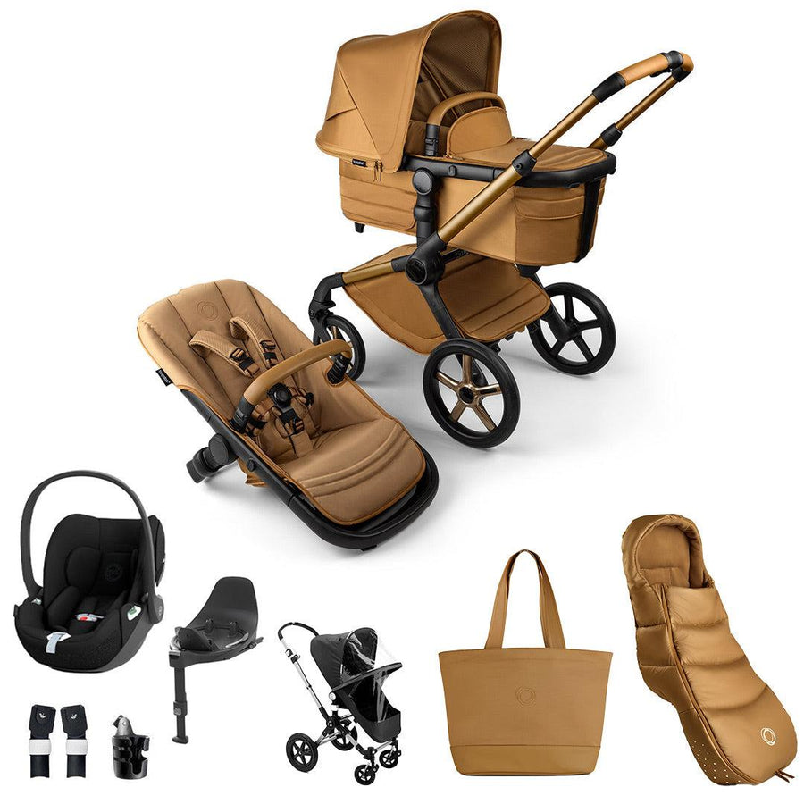 Bugaboo Limited Edition Noir Fox 5 + Cloud T Ultimate Travel System - Amber Glow-Travel Systems-Amber Glow-No Base | Natural Baby Shower