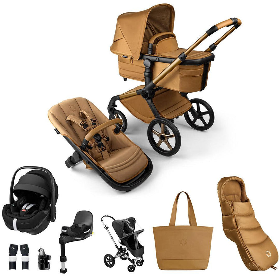 Bugaboo Limited Edition Noir Fox 5 + Pebble 360 Pro Ultimate Travel System - Amber Glow-Travel Systems-Amber Glow-No Base | Natural Baby Shower