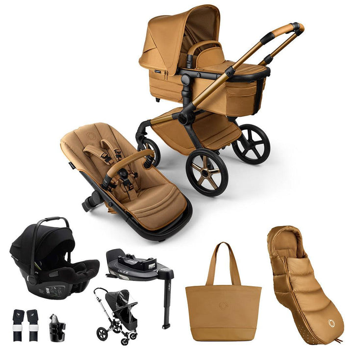 Bugaboo Noir Limited Edition Fox 5 + Turtle Ultimate Travel System - Amber Glow-Travel Systems- | Natural Baby Shower