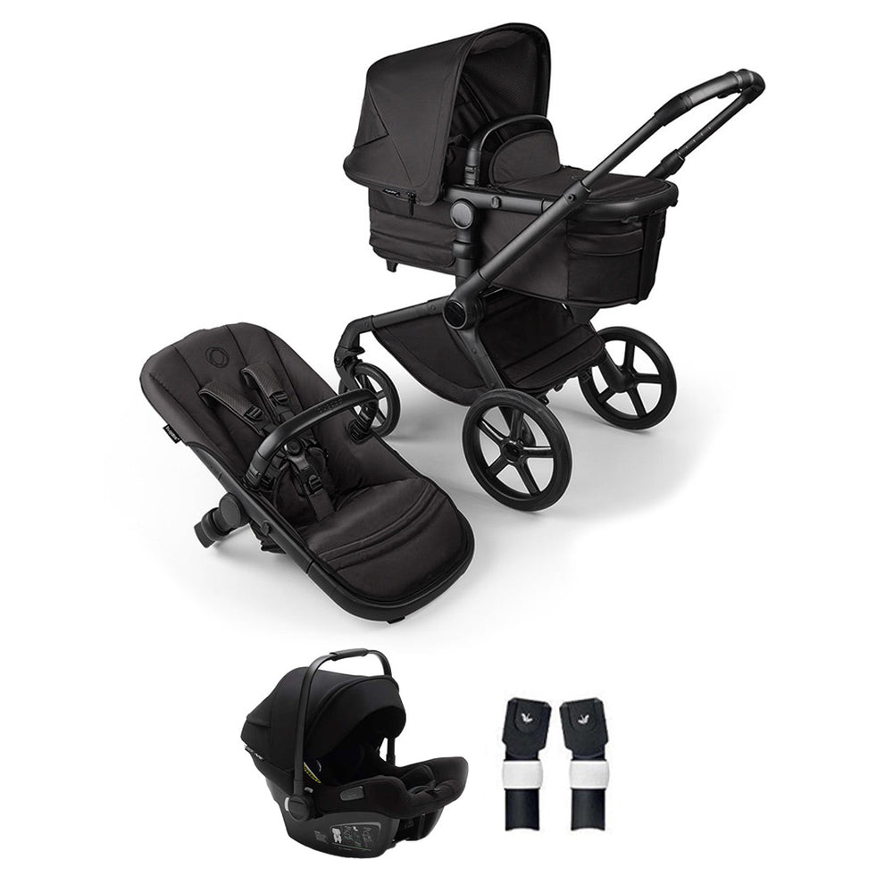 Bugaboo Limited Edition Noir Fox 5 + Turtle Travel System - Black Moonlight-Travel Systems-Black Moonlight-No Base | Natural Baby Shower