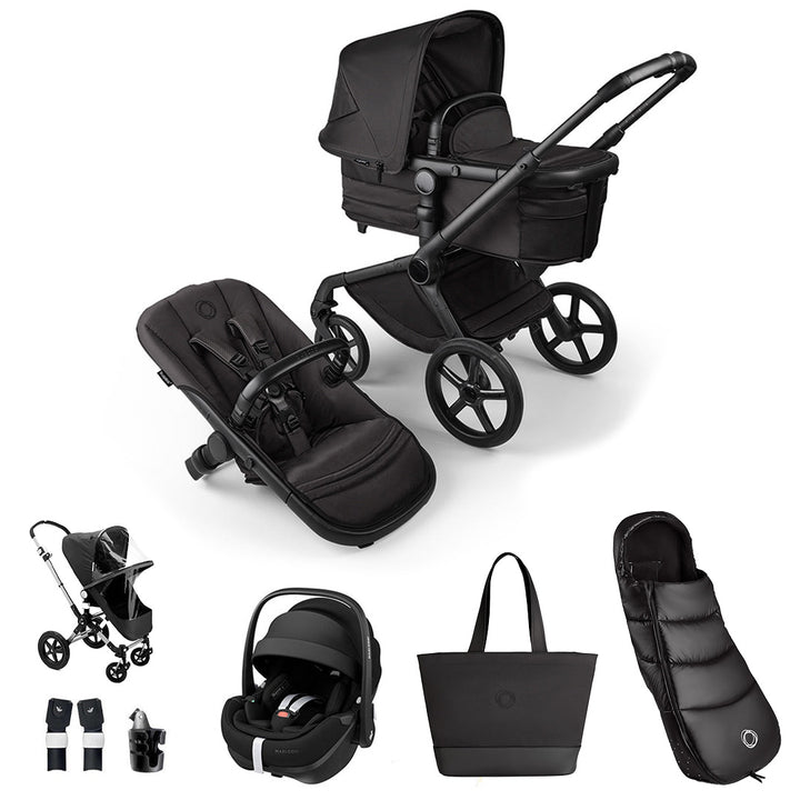 Bugaboo Limited Edition Noir Fox 5 + Pebble 360 Pro Ultimate Travel System - Black Moonlight-Travel Systems-Black Moonlight-No Base | Natural Baby Shower