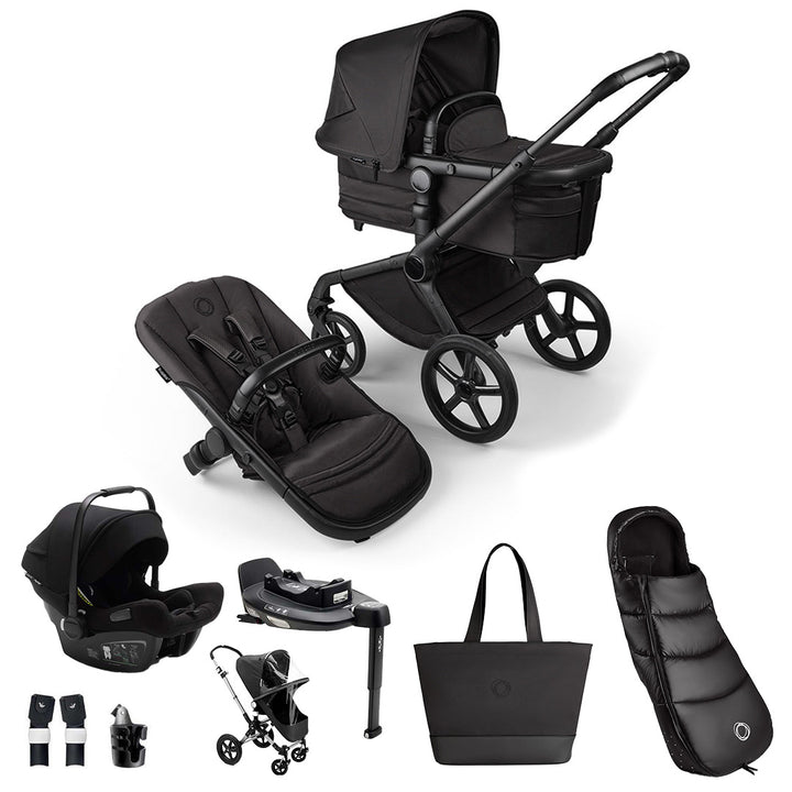 Bugaboo Noir Limited Edition Fox 5 + Turtle Ultimate Travel System - Black Moonlight-Travel Systems- | Natural Baby Shower