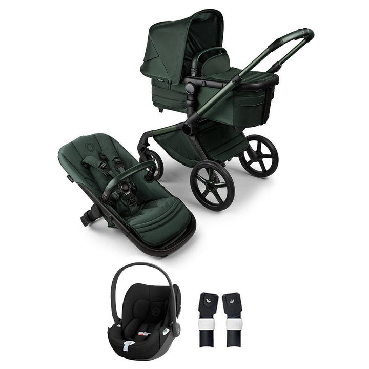 Bugaboo Noir Limited Edition Fox 5 + Cloud T Travel System - Midnight Green-Travel Systems- | Natural Baby Shower