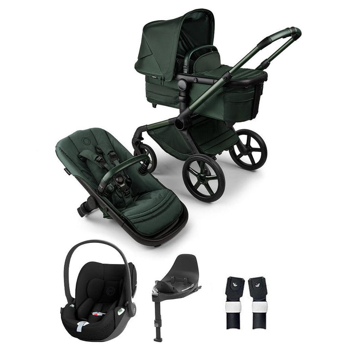 Bugaboo Noir Limited Edition Fox 5 + Cloud T Travel System - Midnight Green-Travel Systems- | Natural Baby Shower