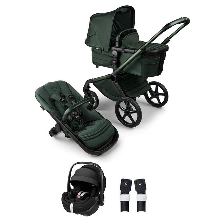 Bugaboo Noir Limited Edition Fox 5 + Pebble 360 Pro Travel System - Midnight Green-Travel Systems- | Natural Baby Shower