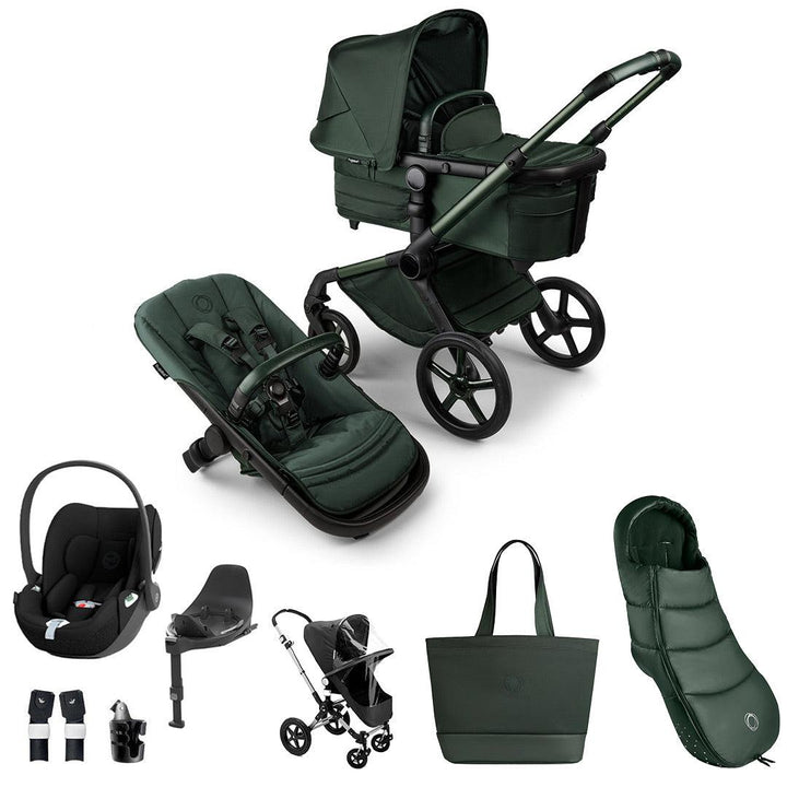 Bugaboo Limited Edition Noir Fox 5 + Cloud T Ultimate Travel System - Midnight Green-Travel Systems-Midnight Green-No Base | Natural Baby Shower