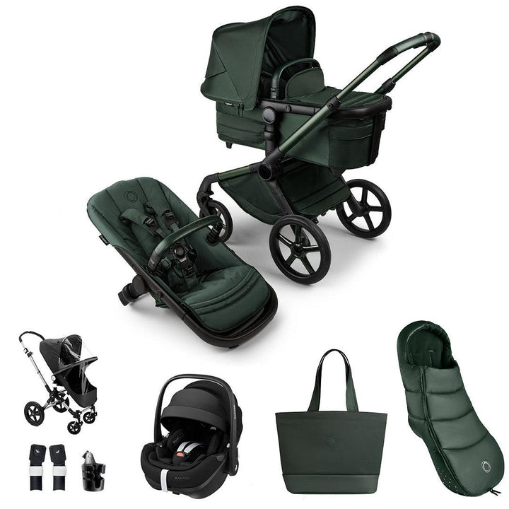 Bugaboo Limited Edition Noir Fox 5 + Pebble 360 Pro Ultimate Travel System - Midnight Green-Travel Systems-Midnight Green-No Base | Natural Baby Shower