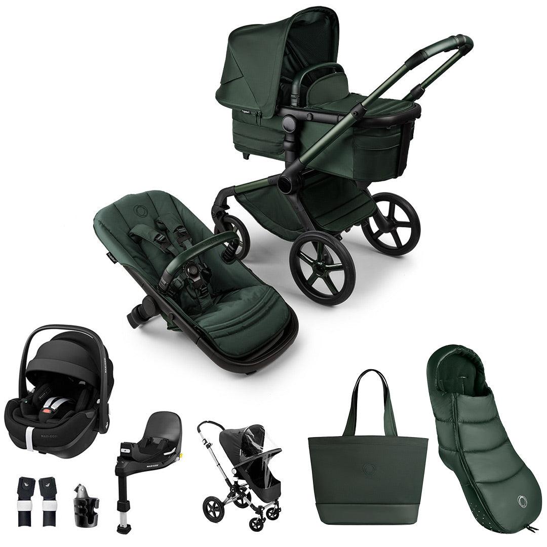 Bugaboo Limited Edition Noir Fox 5 + Pebble 360 Pro Ultimate Travel System - Midnight Green-Travel Systems-Midnight Green-No Base | Natural Baby Shower