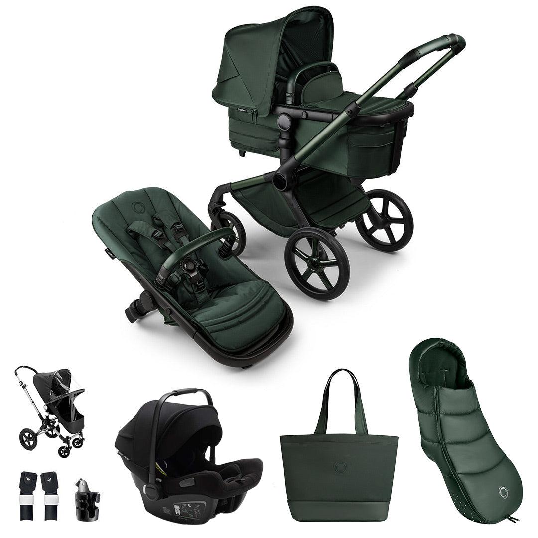 Bugaboo Noir Limited Edition Fox 5 + Turtle Ultimate Travel System - Midnight Green-Travel Systems- | Natural Baby Shower