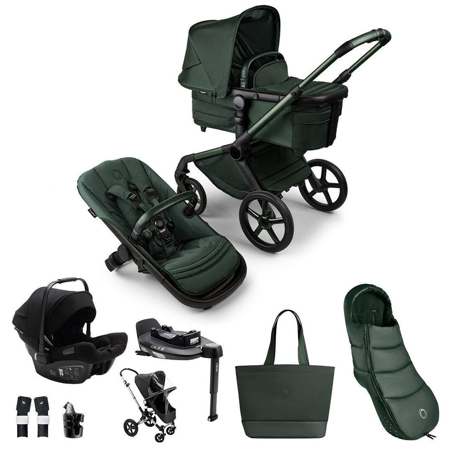 Bugaboo Noir Limited Edition Fox 5 + Turtle Ultimate Travel System - Midnight Green-Travel Systems- | Natural Baby Shower