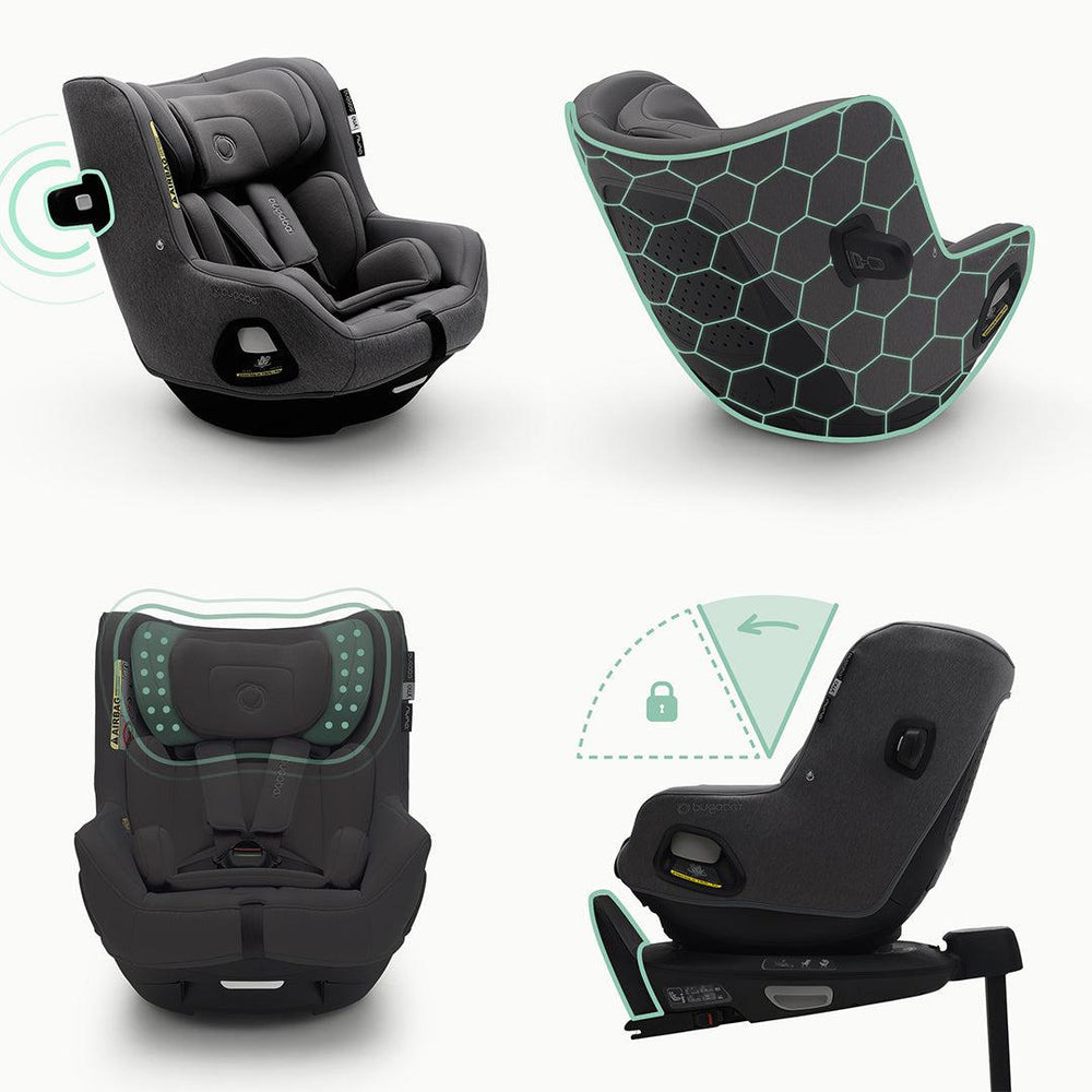 Bugaboo Owl Car Seat + 360 Base - Black-Car Seats- | Natural Baby Shower