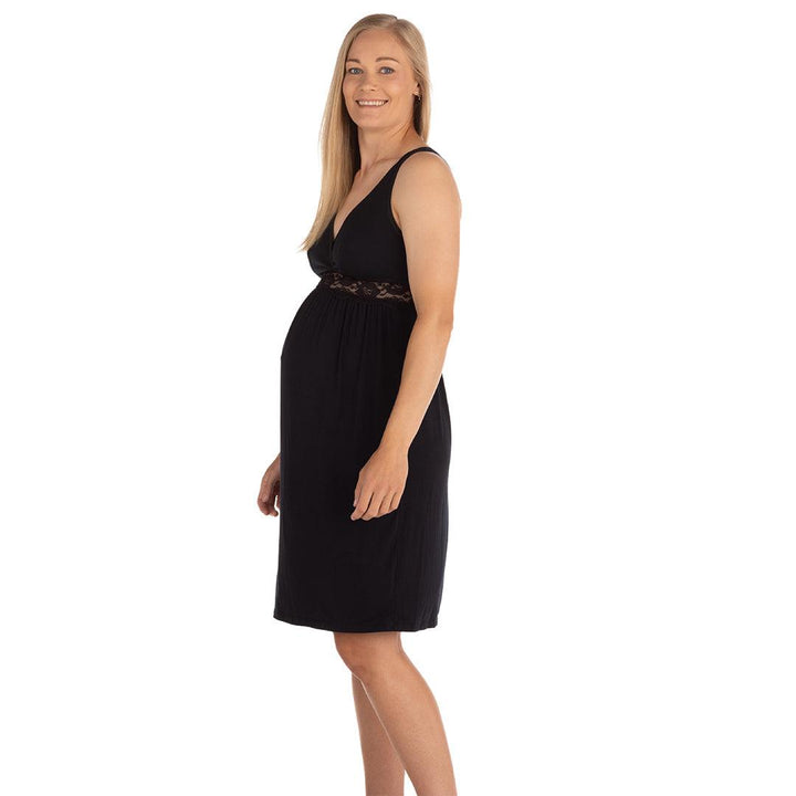 Carriwell Maternity & Nursing Nightie - Black-Maternity Underwear-Black-L | Natural Baby Shower