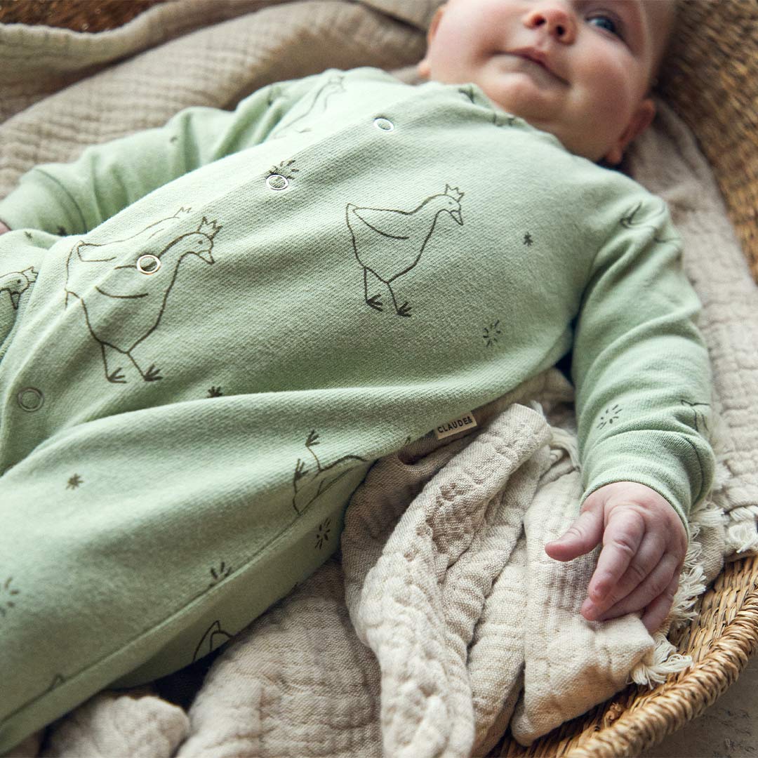 Claude & Co Smith Goose Onesie - Sage-Sleepsuits-Sage-NB | Natural Baby Shower