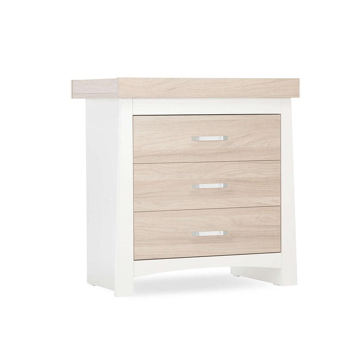 CuddleCo Ada 2 Piece Set 3-Drawer Dresser Cot Bed - White/Ash-Nursery Sets- | Natural Baby Shower