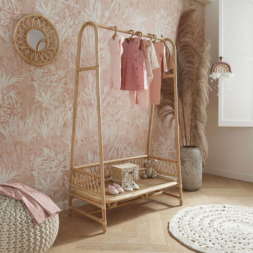 CuddleCo Aria Clothes Rail - Rattan-Clothing Storage-Rattan- | Natural Baby Shower