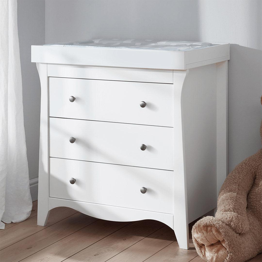 CuddleCo Clara 3-Drawer Dresser + Changer - White-Nursery Sets-White- | Natural Baby Shower