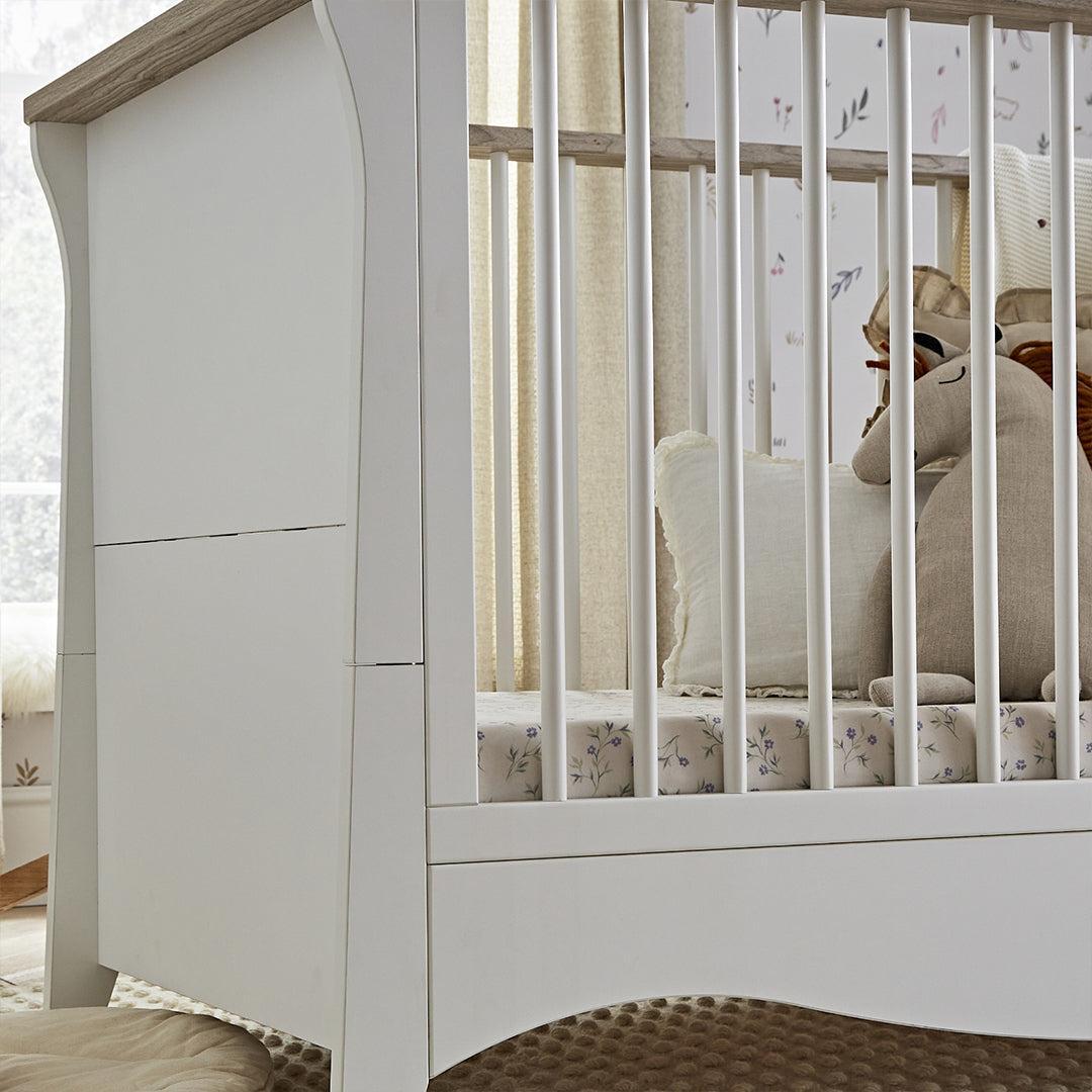 CuddleCo Clara Cot Bed - White/Ash-Cot Beds-White/Ash-No Mattress | Natural Baby Shower