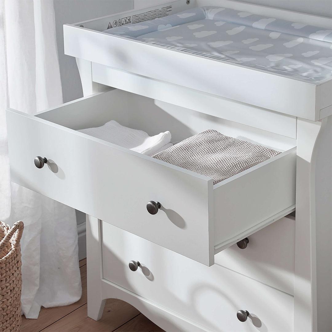 CuddleCo Clara 3-Drawer Dresser + Changer - White-Nursery Sets-White- | Natural Baby Shower