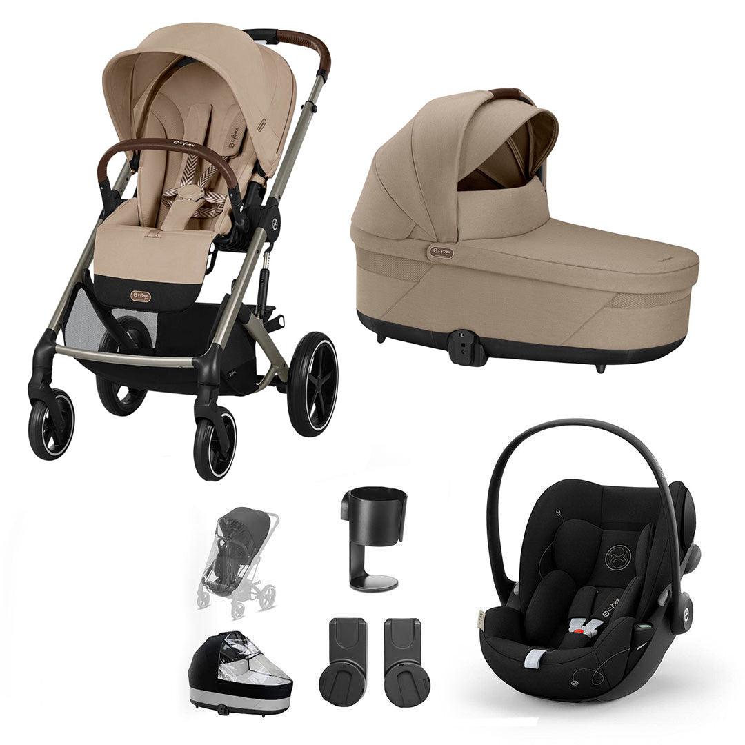 CYBEX Balios S Lux + Cloud G Travel System-Travel Systems-Almond Beige-No Footmuff | Natural Baby Shower