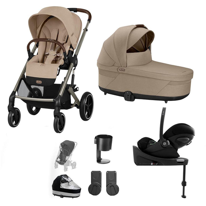 CYBEX Balios S Lux + Cloud G Travel System-Travel Systems-Almond Beige-No Footmuff | Natural Baby Shower