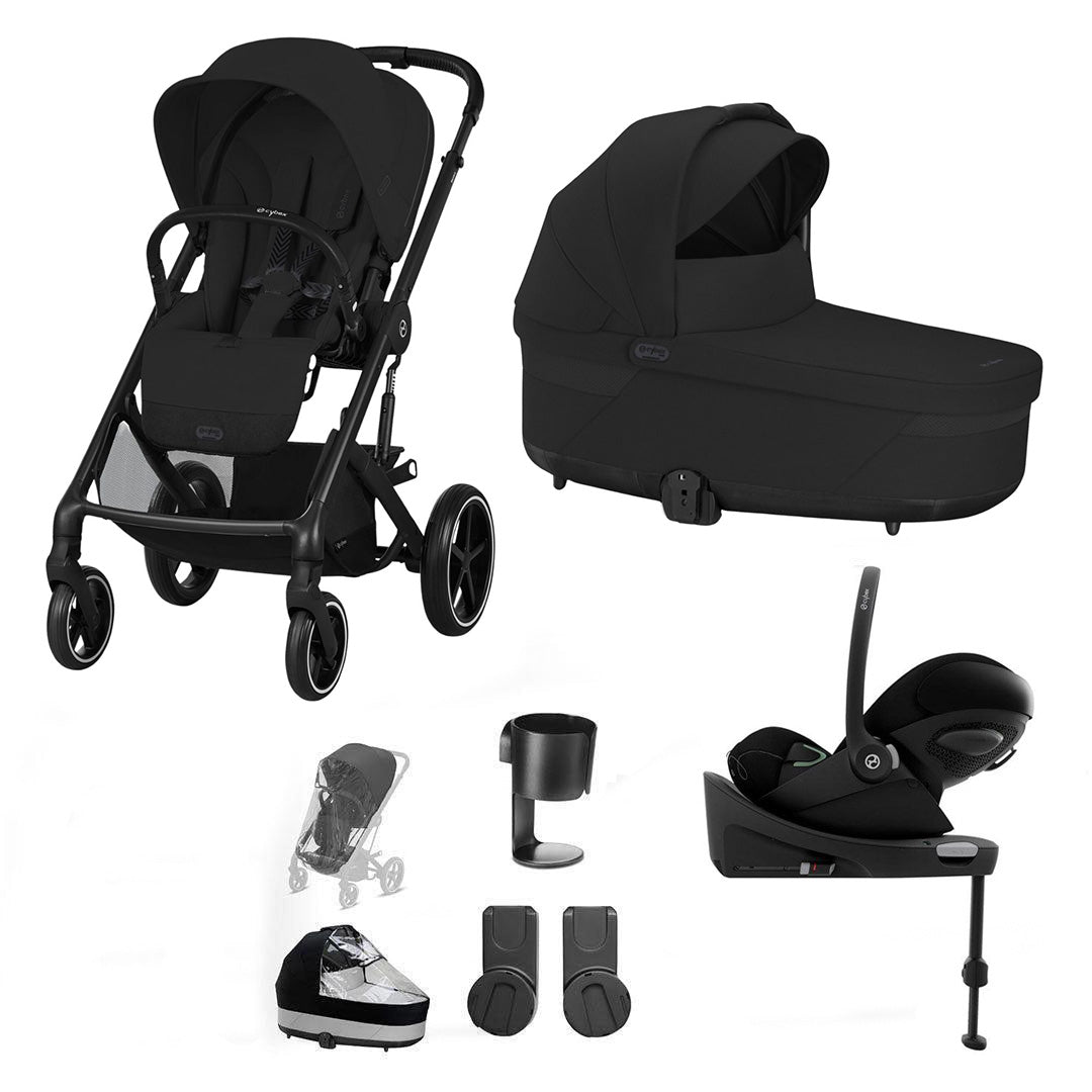 CYBEX Balios S Lux + Cloud G Travel System-Travel Systems-Moon Black-No Footmuff | Natural Baby Shower