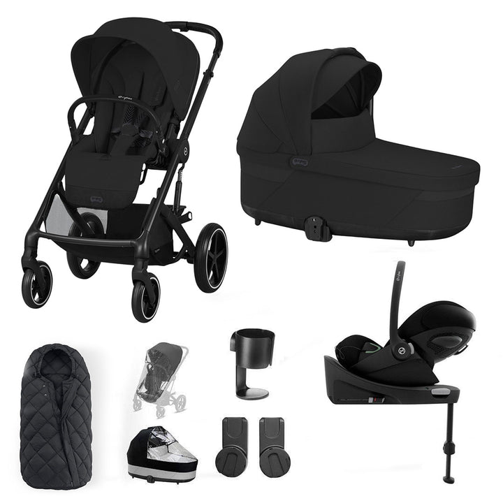 CYBEX Balios S Lux + Cloud G Travel System-Travel Systems-Moon Black-SNOGGA Footmuff | Natural Baby Shower