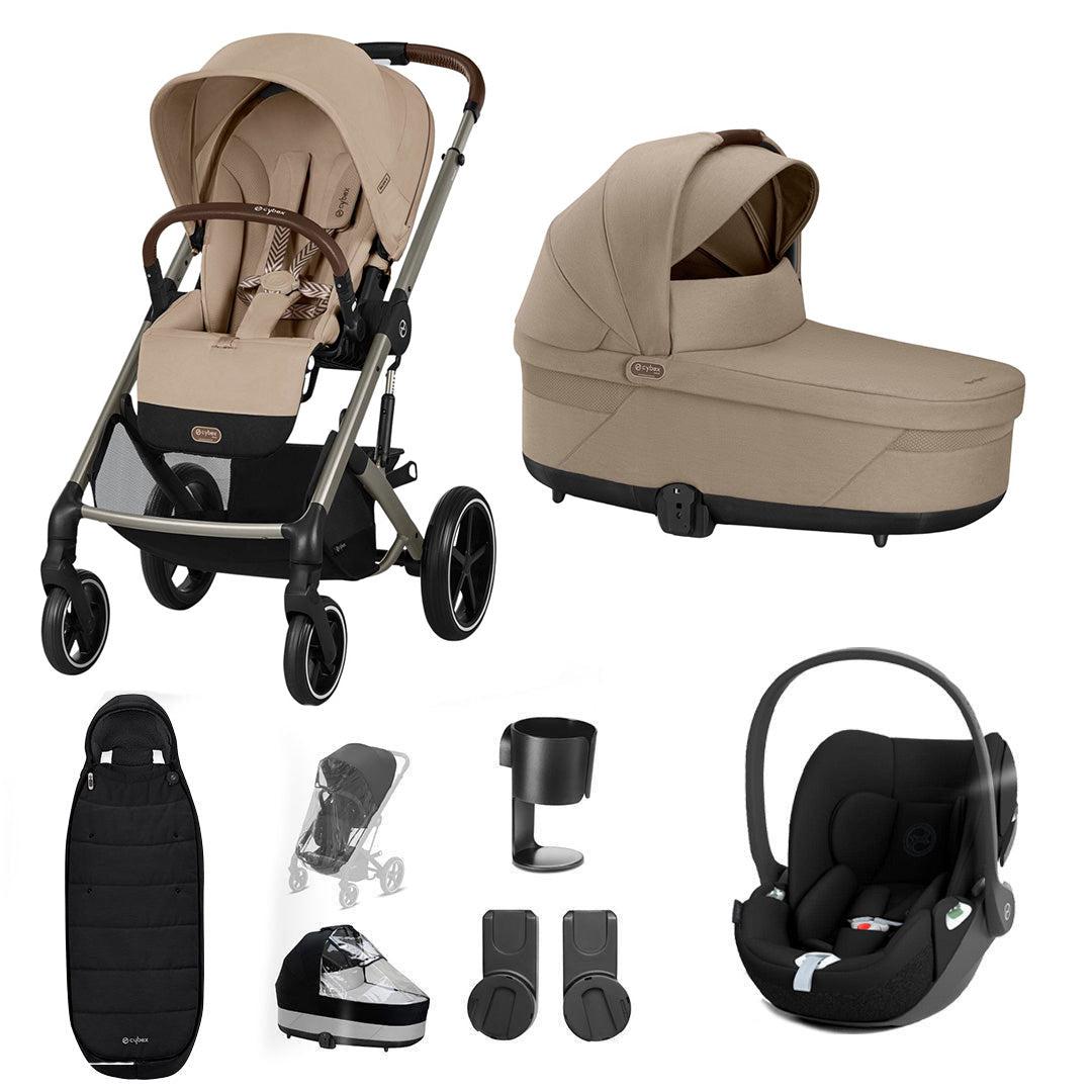 CYBEX Balios S Lux + Cloud T Travel System-Travel Systems-Almond Beige-No Base | Natural Baby Shower