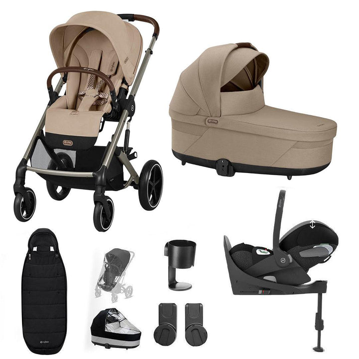 CYBEX Balios S Lux + Cloud T Travel System-Travel Systems-Almond Beige-With Base | Natural Baby Shower