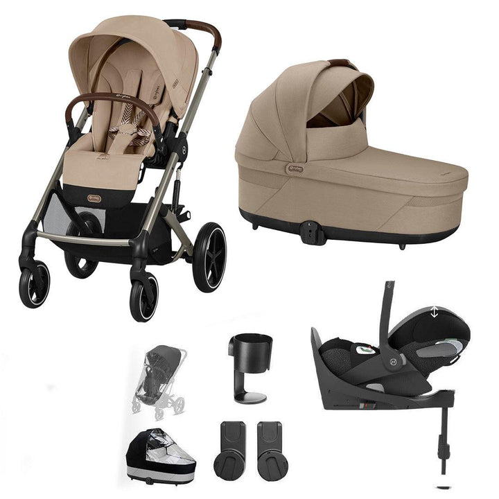 CYBEX Balios S Lux + Cloud T Travel System-Travel Systems-Almond Beige-With Base | Natural Baby Shower