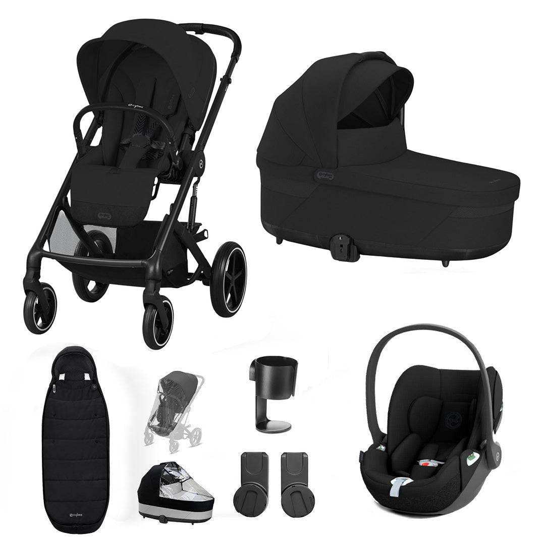 CYBEX Balios S Lux + Cloud T Travel System-Travel Systems-Moon Black-No Base | Natural Baby Shower