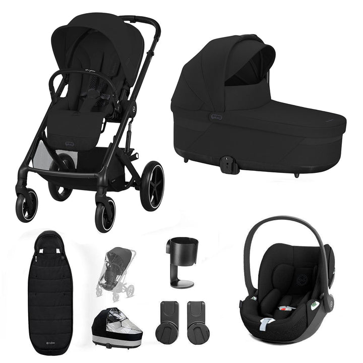 CYBEX Balios S Lux + Cloud T Travel System-Travel Systems-Moon Black-No Base | Natural Baby Shower