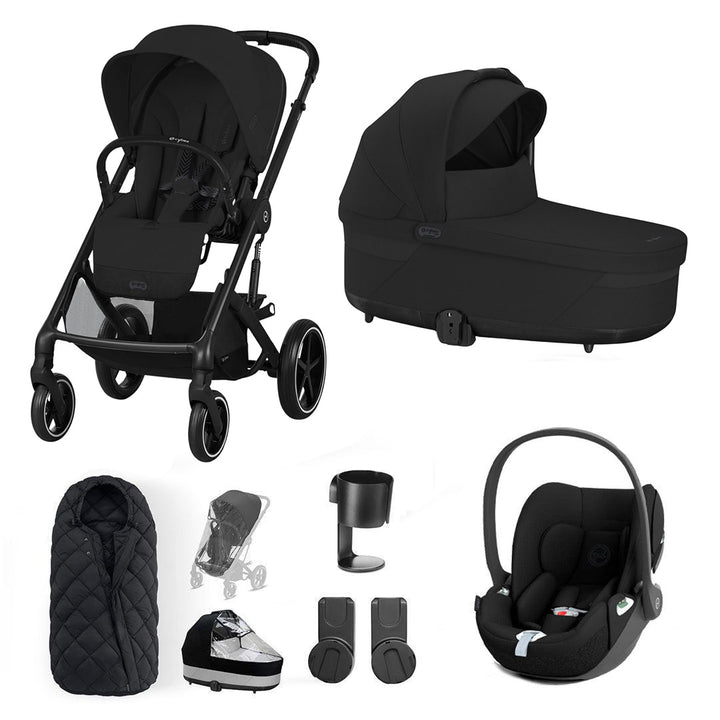 CYBEX Balios S Lux + Cloud T Travel System-Travel Systems-Moon Black-No Base | Natural Baby Shower