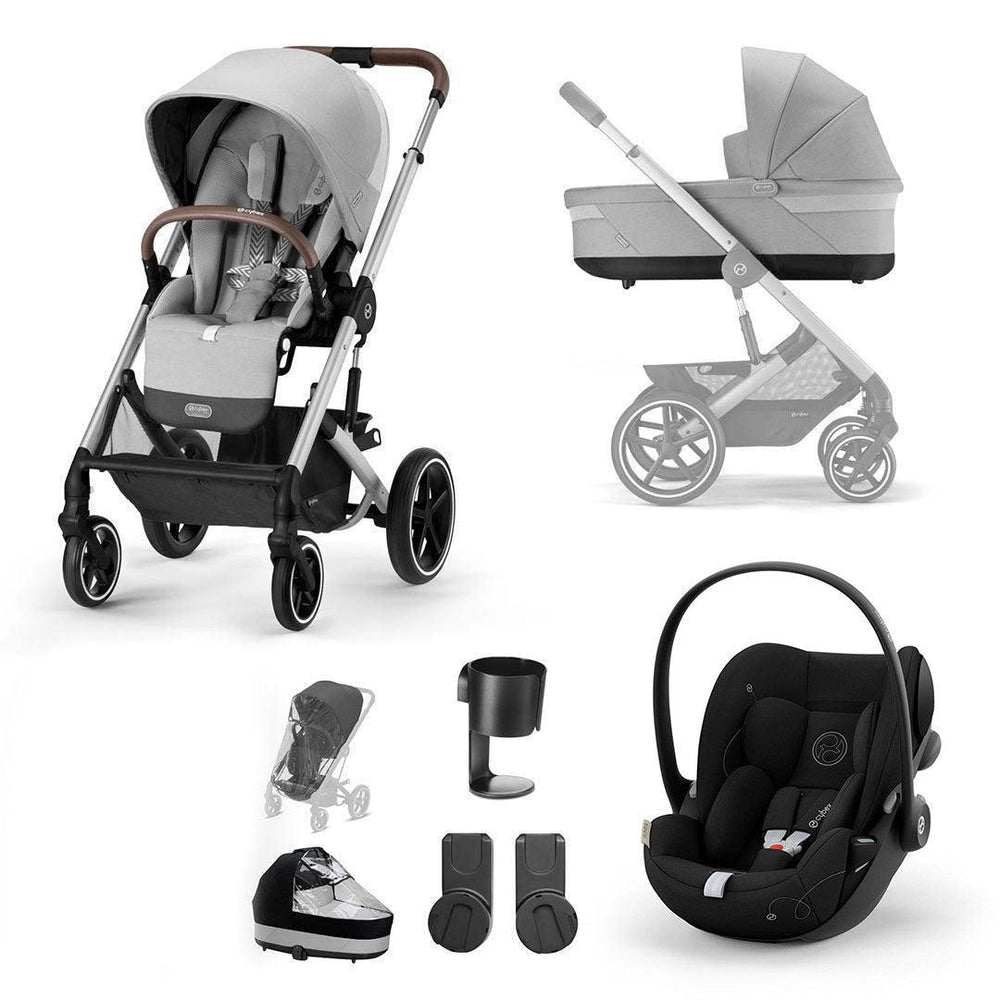 CYBEX Balios S Lux + Cloud G Luxury Bundle - Lava Grey-Travel Systems-Lava Grey-No Footmuff | Natural Baby Shower