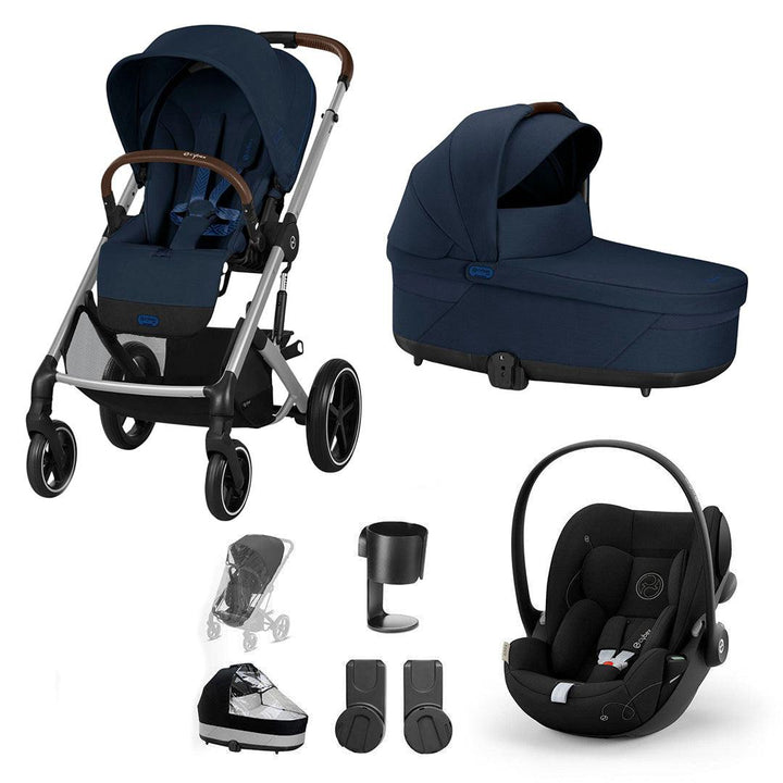 CYBEX Balios S Lux + Cloud G Travel System-Travel Systems-Ocean Blue-No Footmuff | Natural Baby Shower