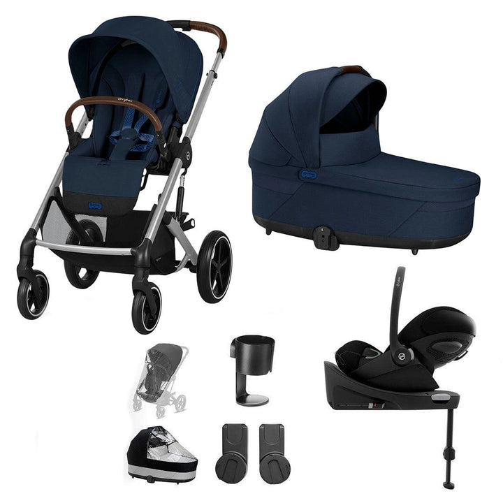 CYBEX Balios S Lux + Cloud G Travel System-Travel Systems-Ocean Blue-No Footmuff | Natural Baby Shower