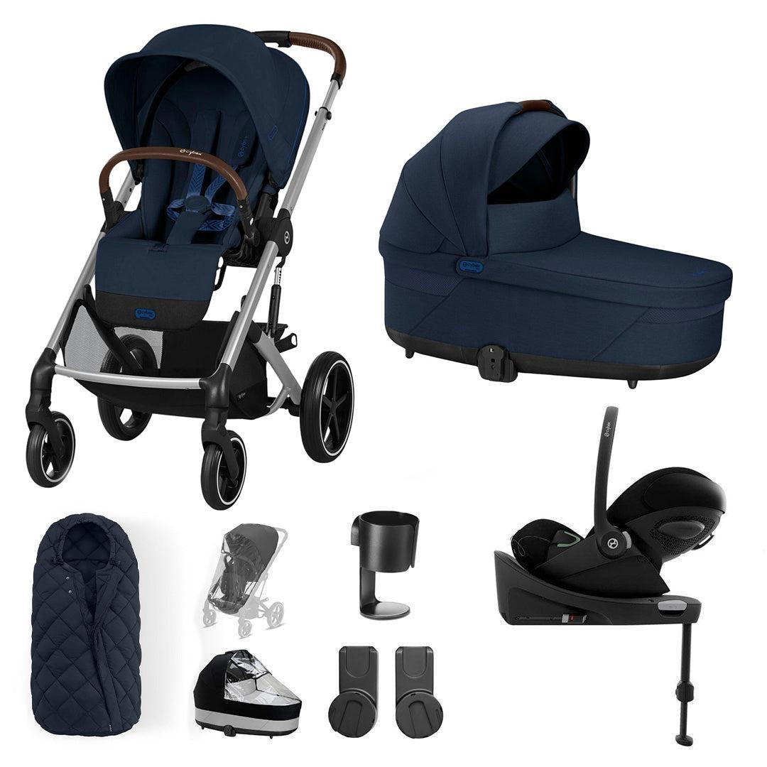 CYBEX Balios S Lux + Cloud G Travel System-Travel Systems-Ocean Blue-SNOGGA Footmuff | Natural Baby Shower